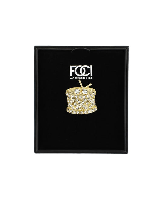 Crystal Marching Snare Lapel Pin