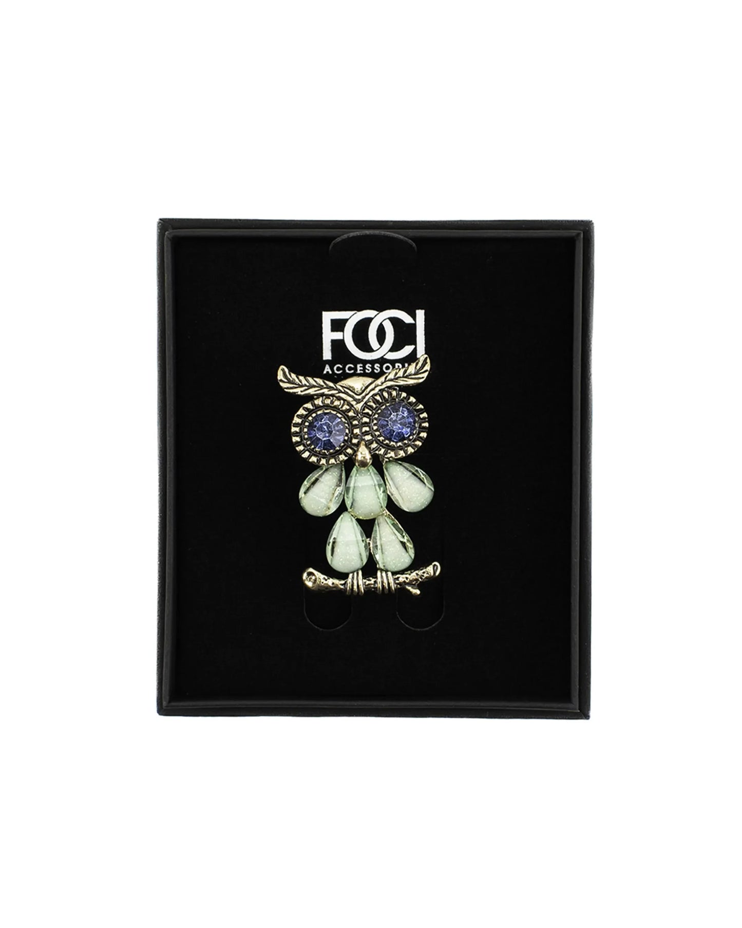 Jeweled Owl of Athena Lapel Pin