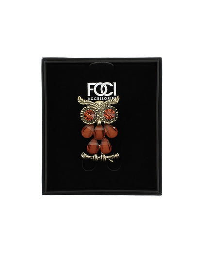 Jeweled Owl of Athena Lapel Pin