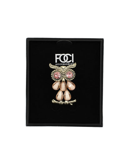 Jeweled Owl of Athena Lapel Pin