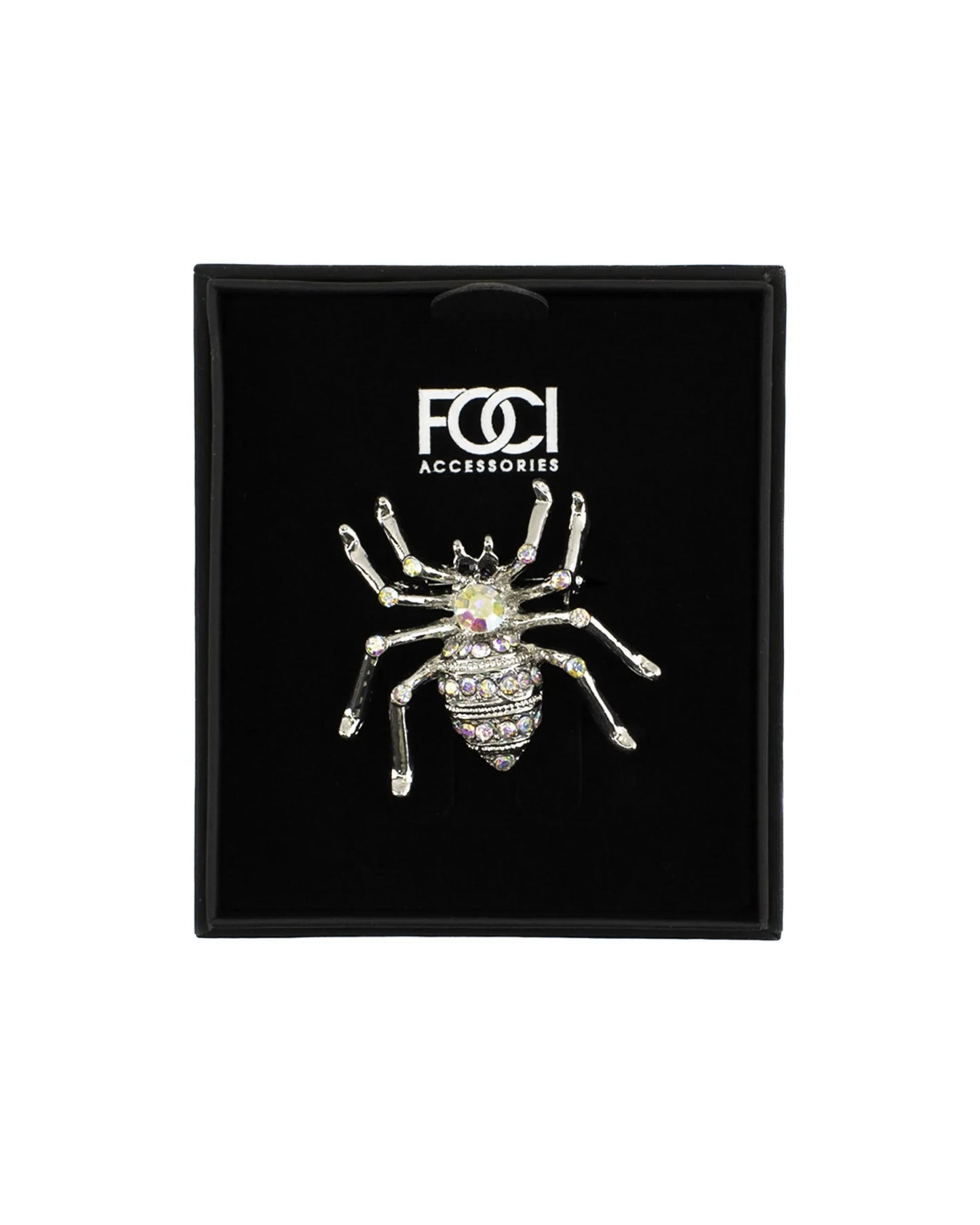 Jeweled Crystal Spider Lapel Pin