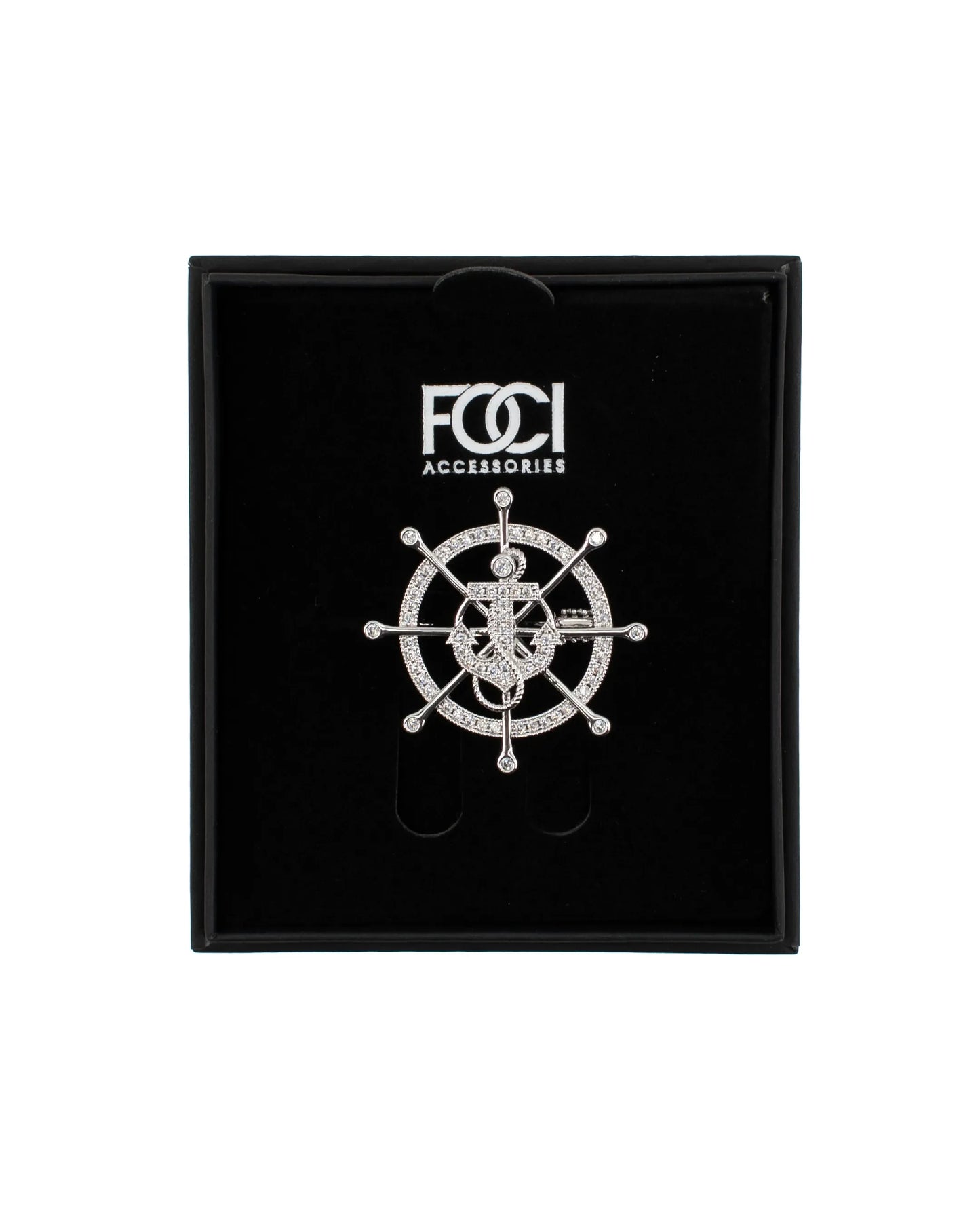 Nautical Crystal Lapel Pin