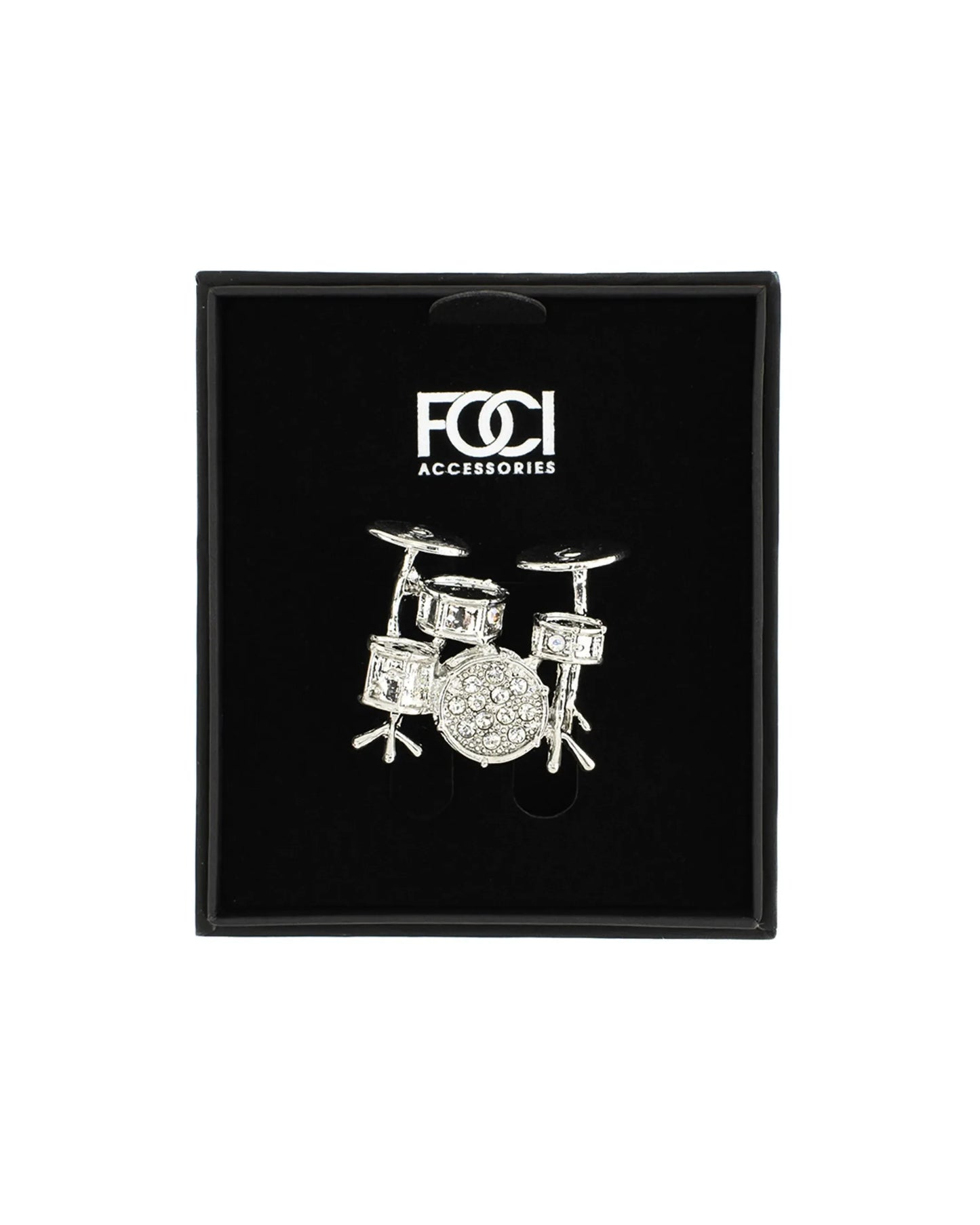 Large Crystal Drum Kit Lapel Pin