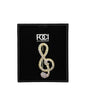 Large Crystal Treble Clef Lapel Pin