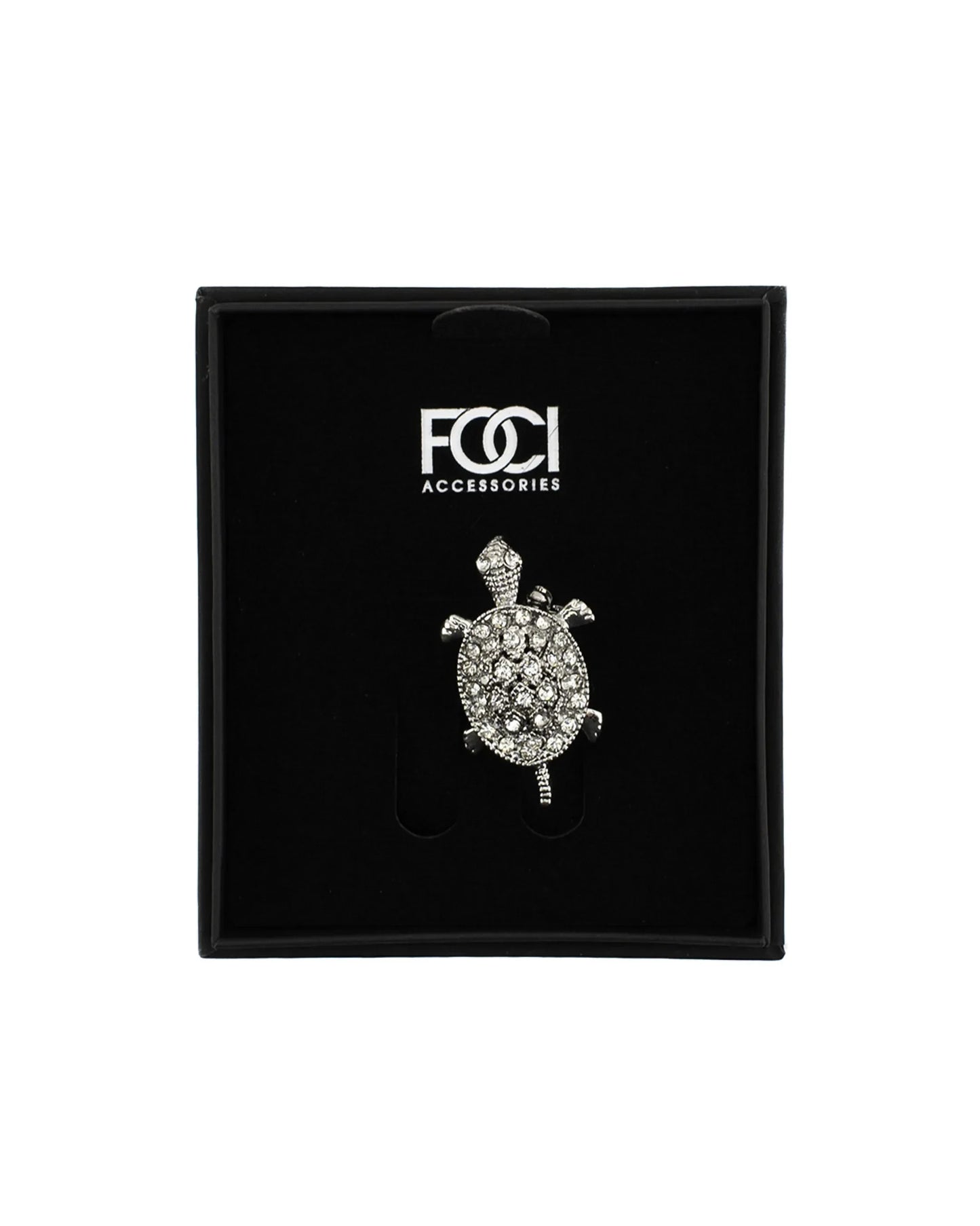 Crystal Turtle Lapel Pin