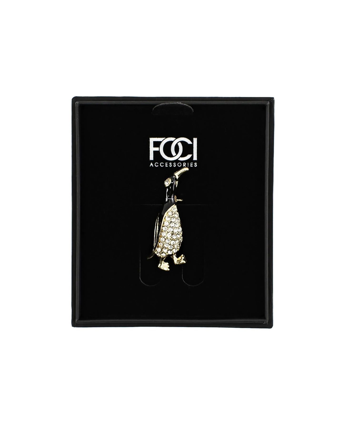 Crystal Penguin Lapel Pin