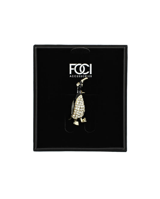 Crystal Penguin Lapel Pin