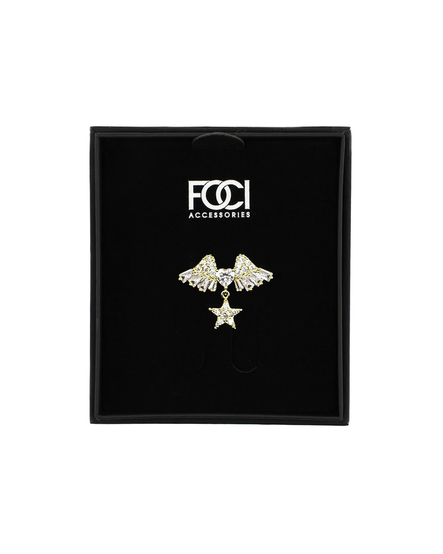 Crystal Winged Heart Lapel Pin