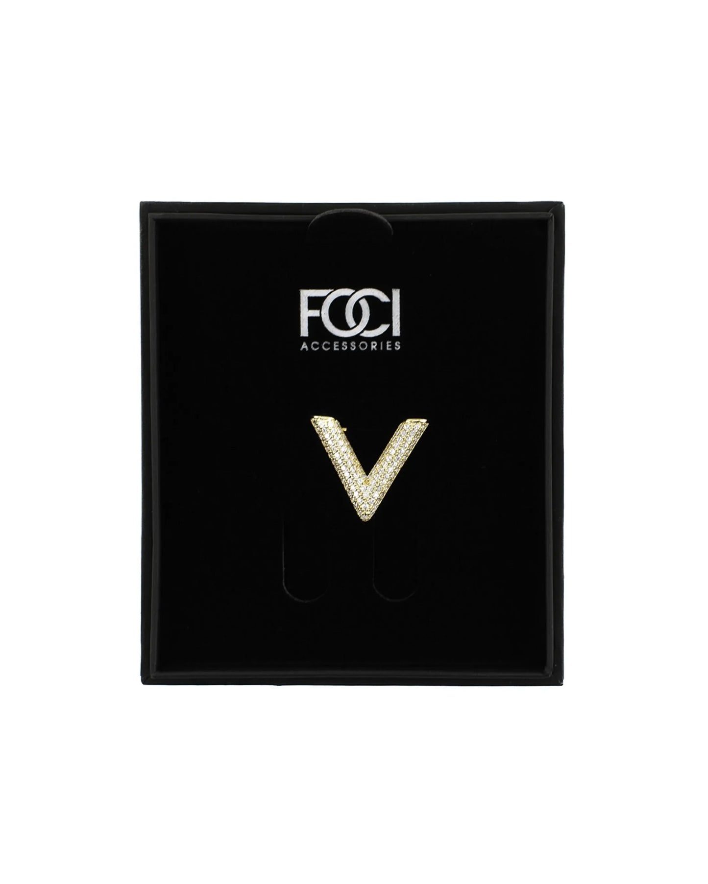 Crystal "V" Lapel Pin