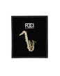 Crystal Tenor Sax Lapel Pin