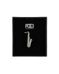 Crystal Alto Sax Lapel Pin