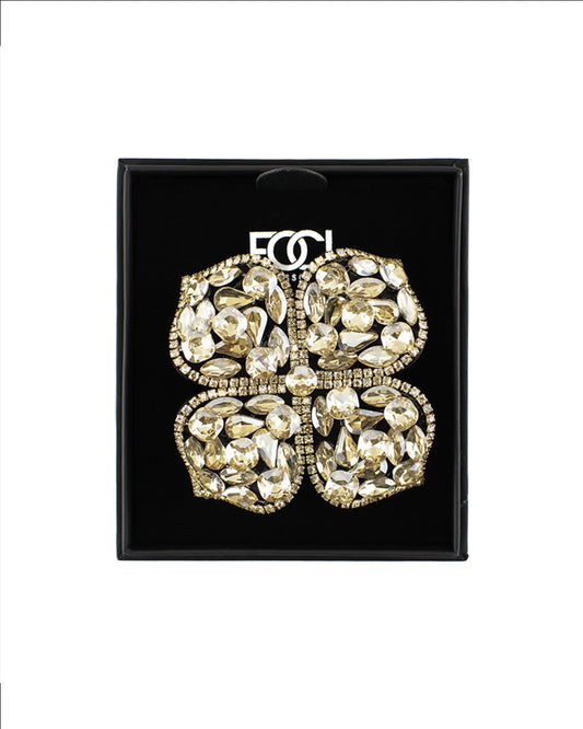 Jeweled Quatrefoil Lapel Pin