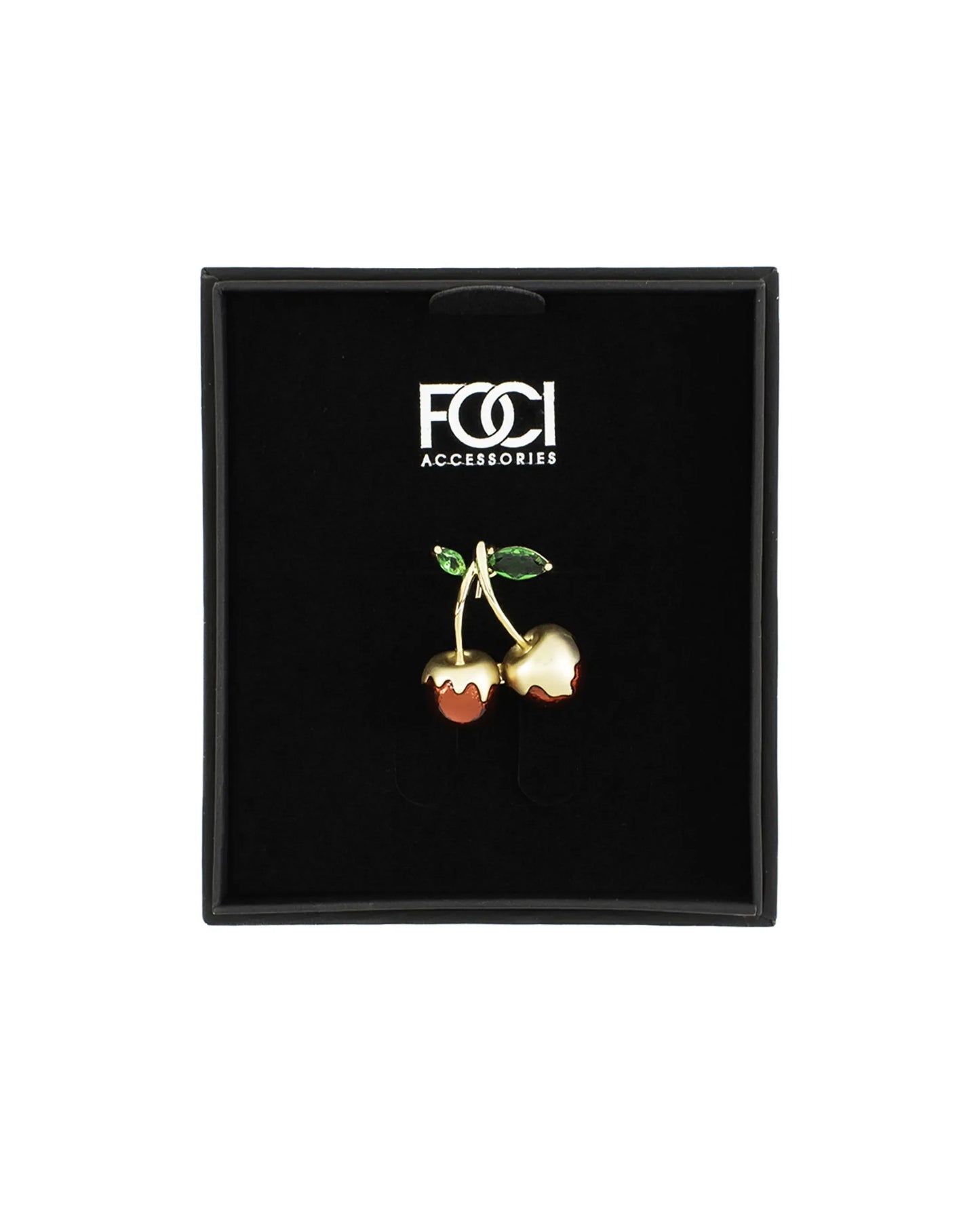 Jeweled Cherries Lapel Pin