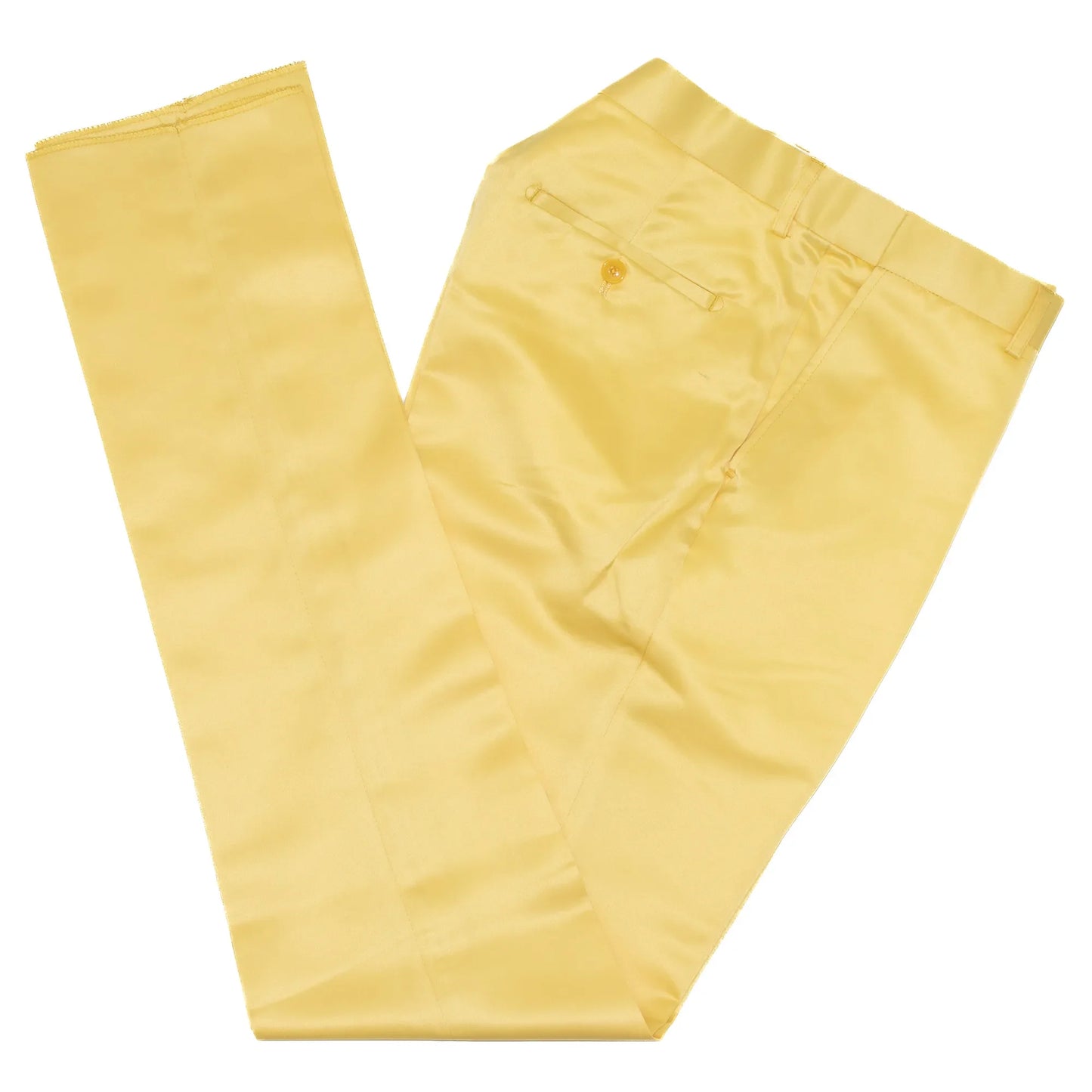 Yellow Satin Slim-Fit Tuxedo Pants