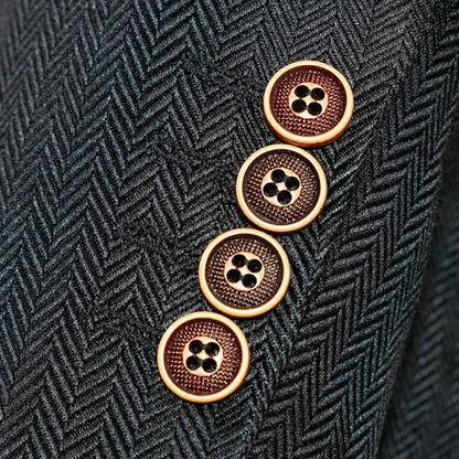 Men's Black And Tan 3-Piece Suit With Peak Lapels