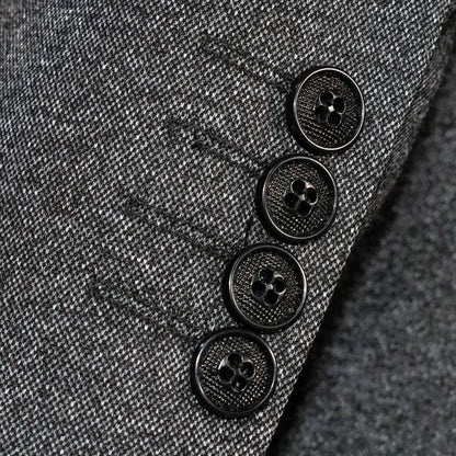 Pierce | Charcoal Gray Tweed With Gray Vest 3-Piece Tailored-Fit Suit