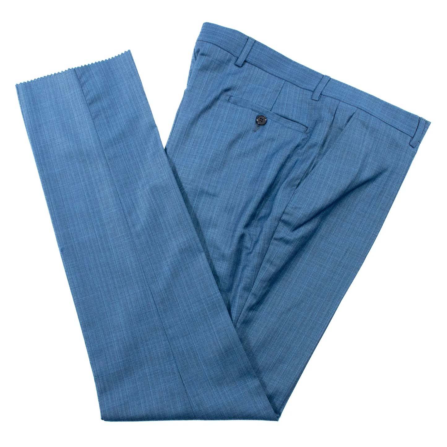 Men's Sapphire Blue 3-Piece Suit With Peak Lapels
