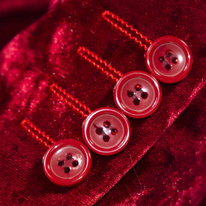 Men's Red Crushed Velvet Tuxedo Cuffs