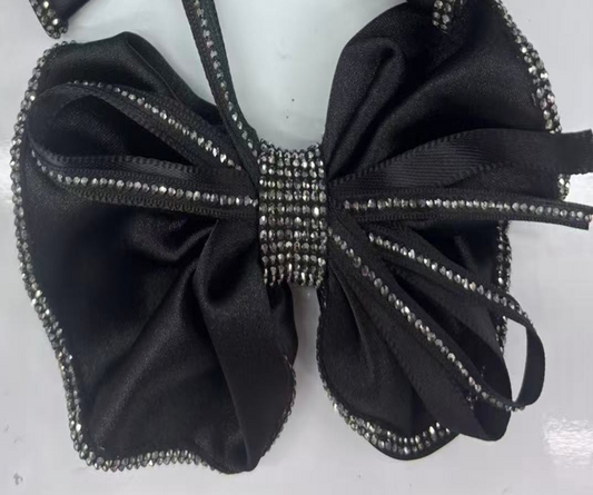 Luxe Rhinestone Ribbon Bow Tie