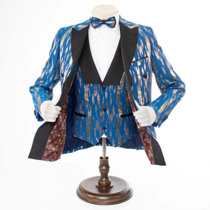 Monte | Royal Blue Splash 3-Piece Tailored-Fit Tuxedo