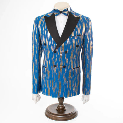 Monte | Royal Blue Splash 3-Piece Tailored-Fit Tuxedo