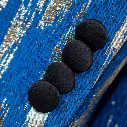 Monte | Royal Blue Splash 3-Piece Tailored-Fit Tuxedo