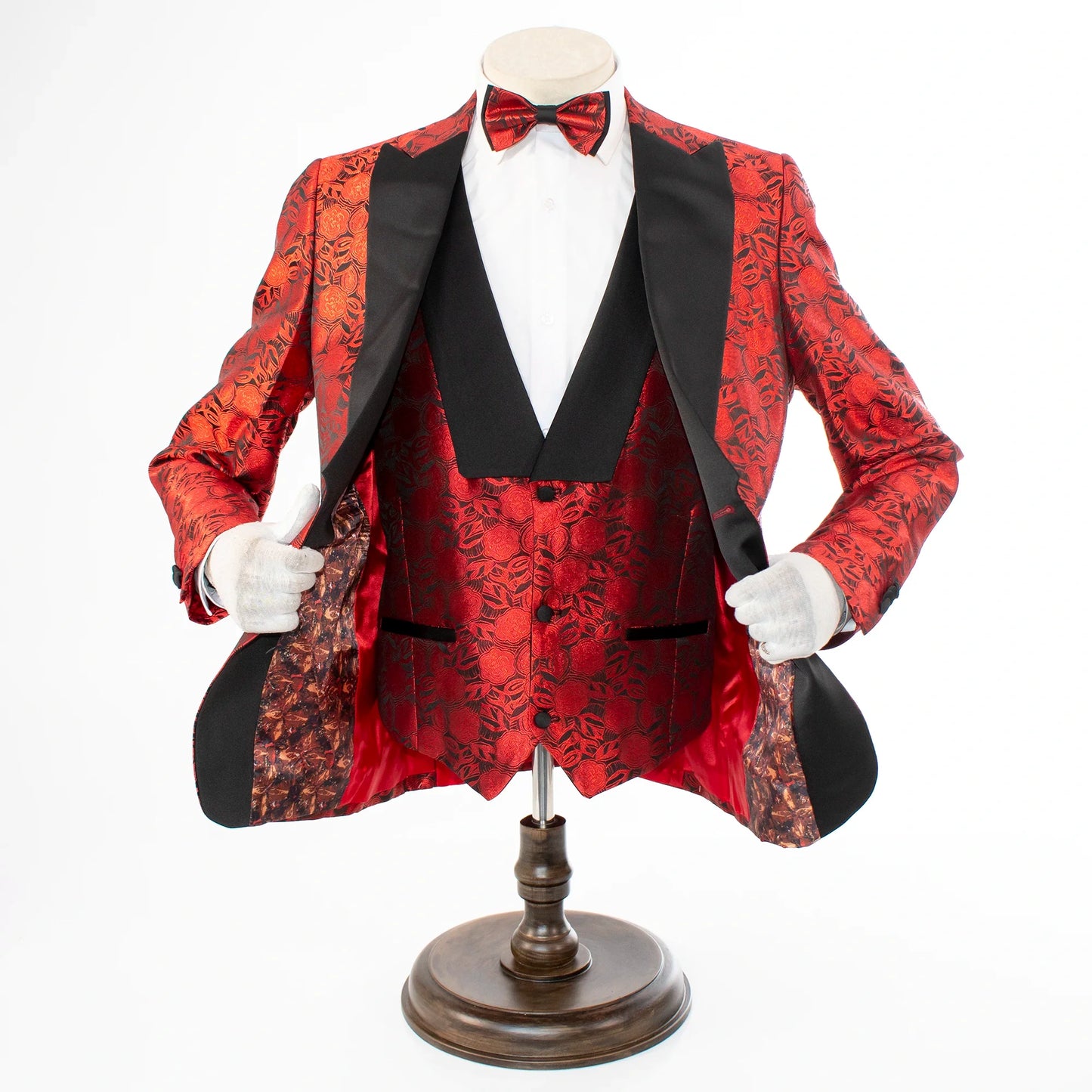 Felix | Red Floral 3-Piece Tailored-Fit Tuxedo