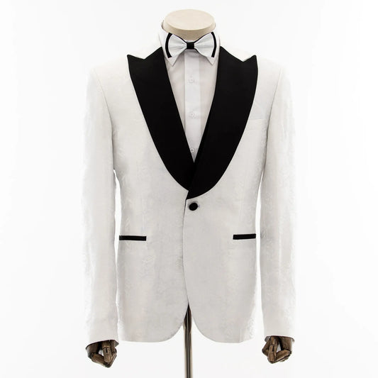 Felix | White Floral 3-Piece Tailored-Fit Tuxedo