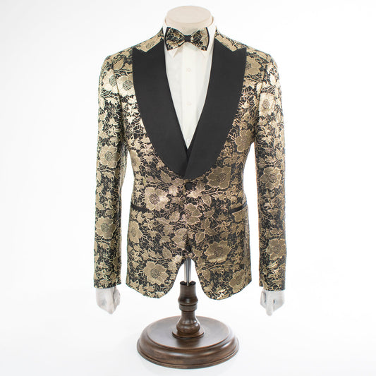 Felix | Gold Floral 3-Piece Tailored-Fit Tuxedo