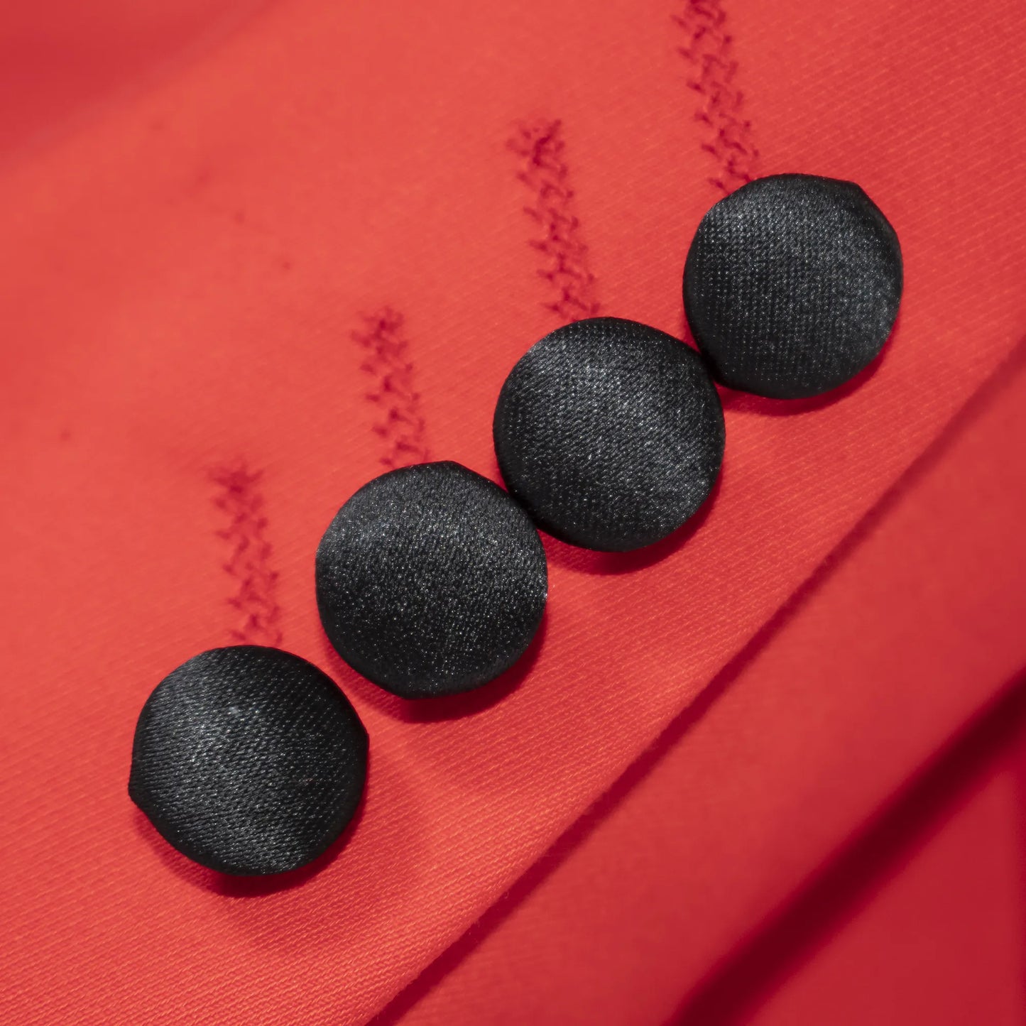 Men's Coral Red 3-Piece Slim-Fit Tuxedo - Button Cuffs