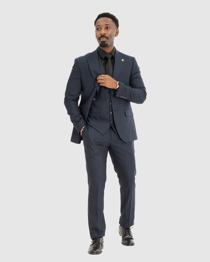 Russell | Pinstriped 3-Piece Tailored-Fit Suit