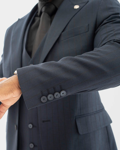 Russell | Pinstriped 3-Piece Tailored-Fit Suit