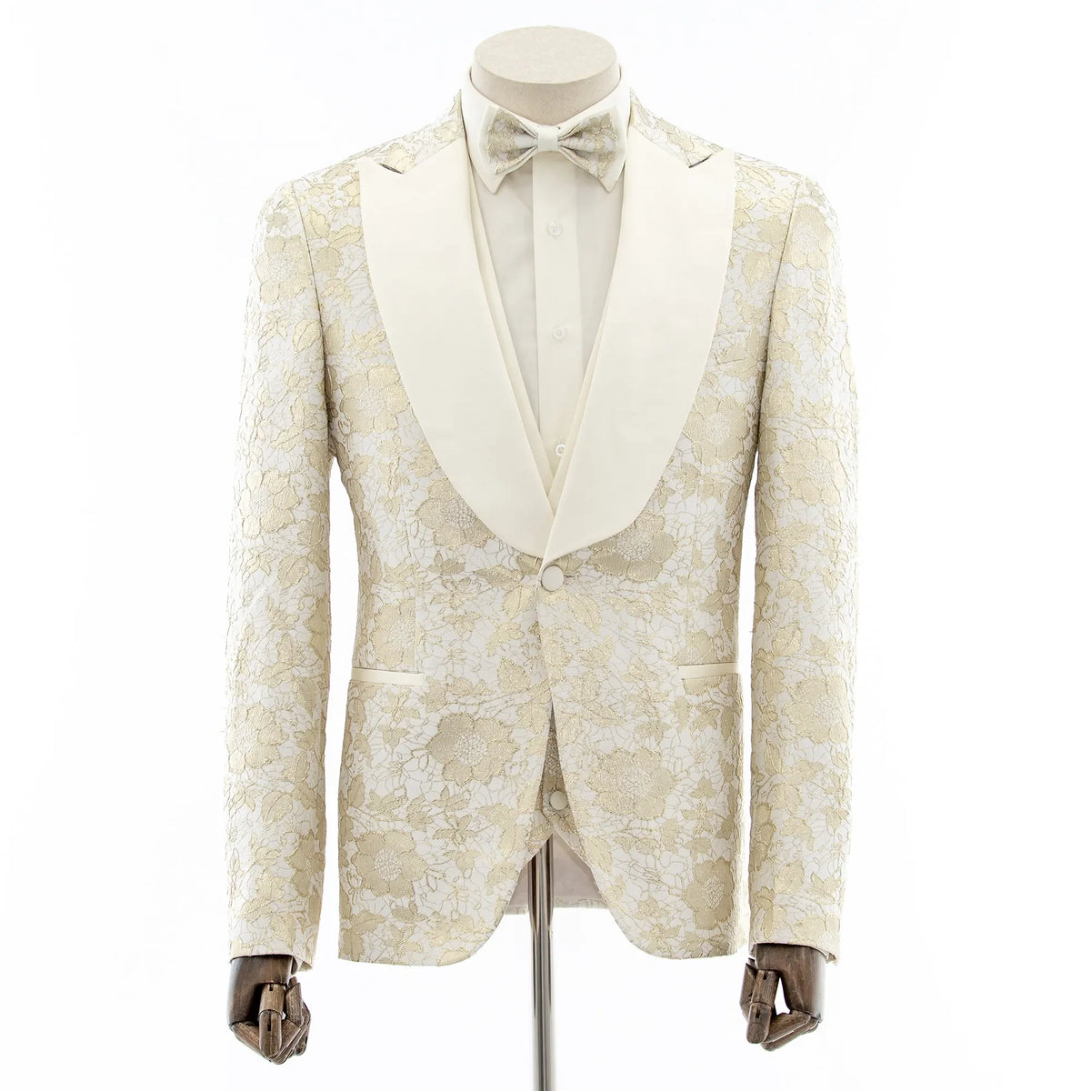Felix | Champagne Floral 3-Piece Tailored-Fit Tuxedo