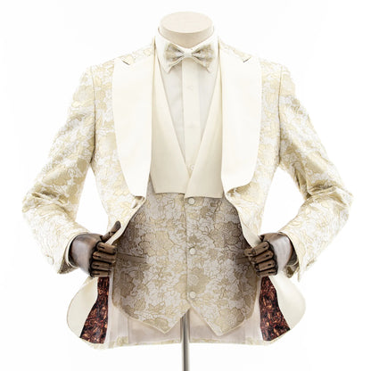Felix | Champagne Floral 3-Piece Tailored-Fit Tuxedo