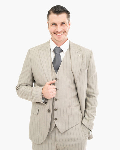 Russell | Pinstriped 3-Piece Tailored-Fit Suit