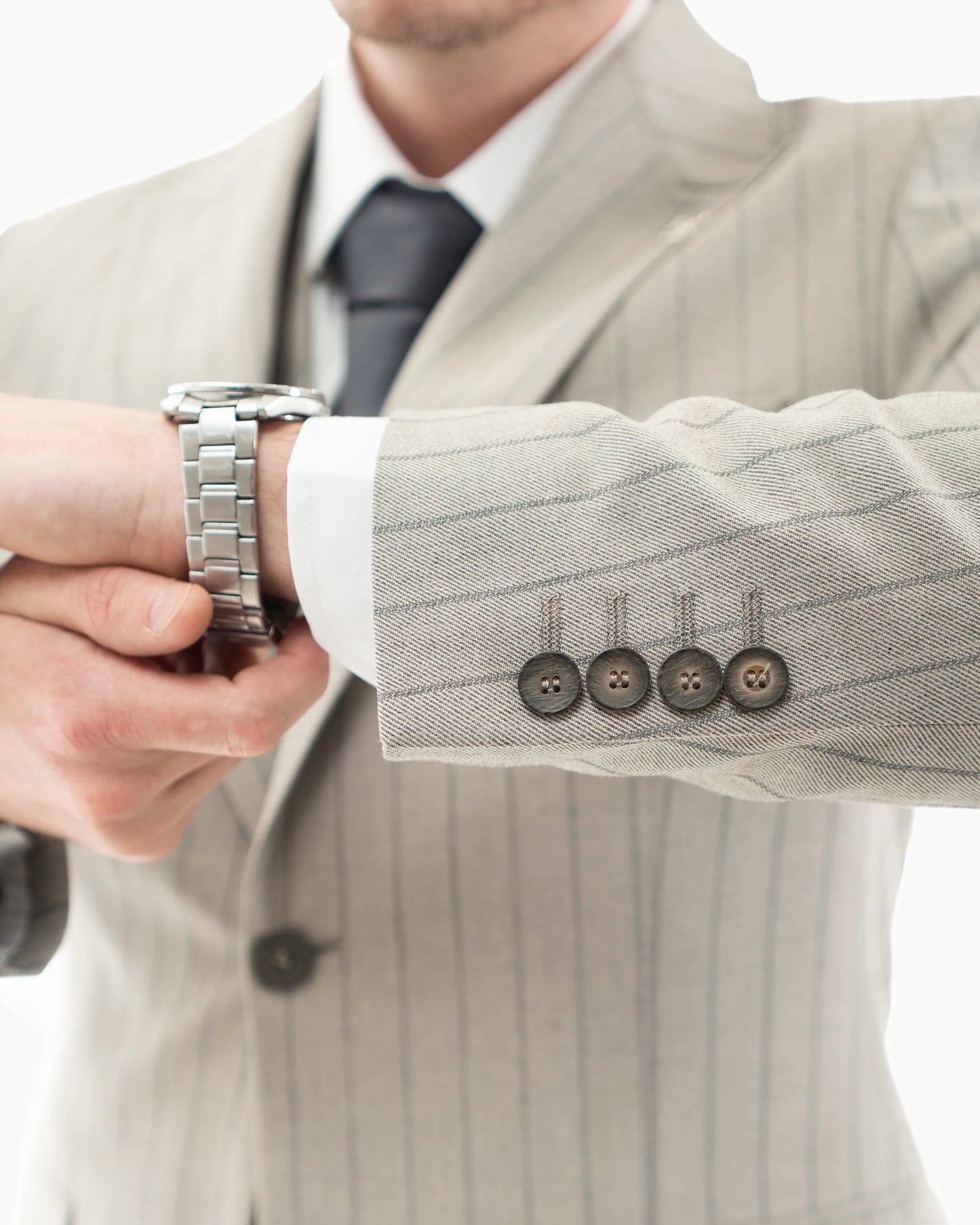 Russell | Pinstriped 3-Piece Tailored-Fit Suit