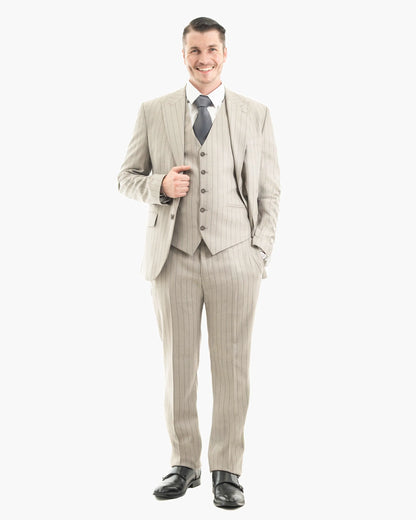Russell | Pinstriped 3-Piece Tailored-Fit Suit