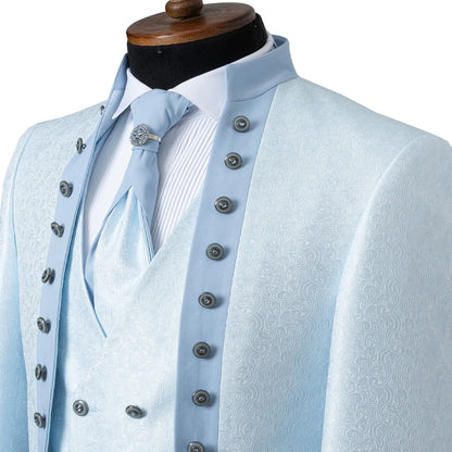 Alistair | Light Blue Damask 3-Piece Slim-Fit Western Tuxedo