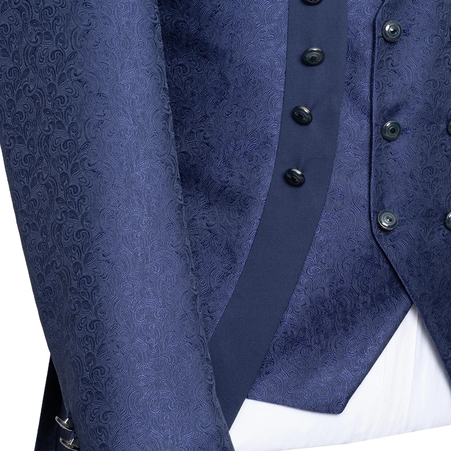 Alistair | Navy Damask Blue 3-Piece Slim-Fit Western Tuxedo