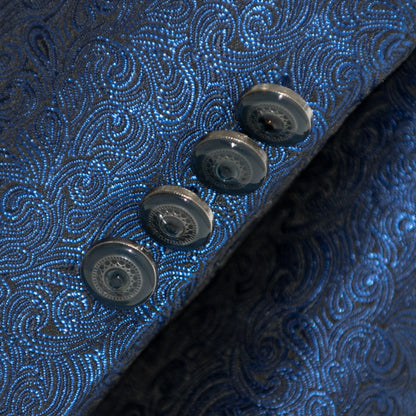 Alistair | Royal Blue Damask 3-Piece Slim-Fit Western Tuxedo