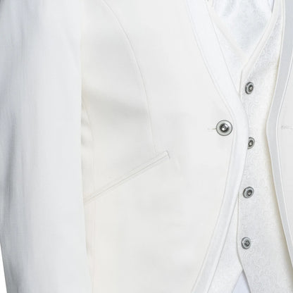 Alistair | White 3-Piece Slim-Fit Western Tuxedo with Paisley Vest