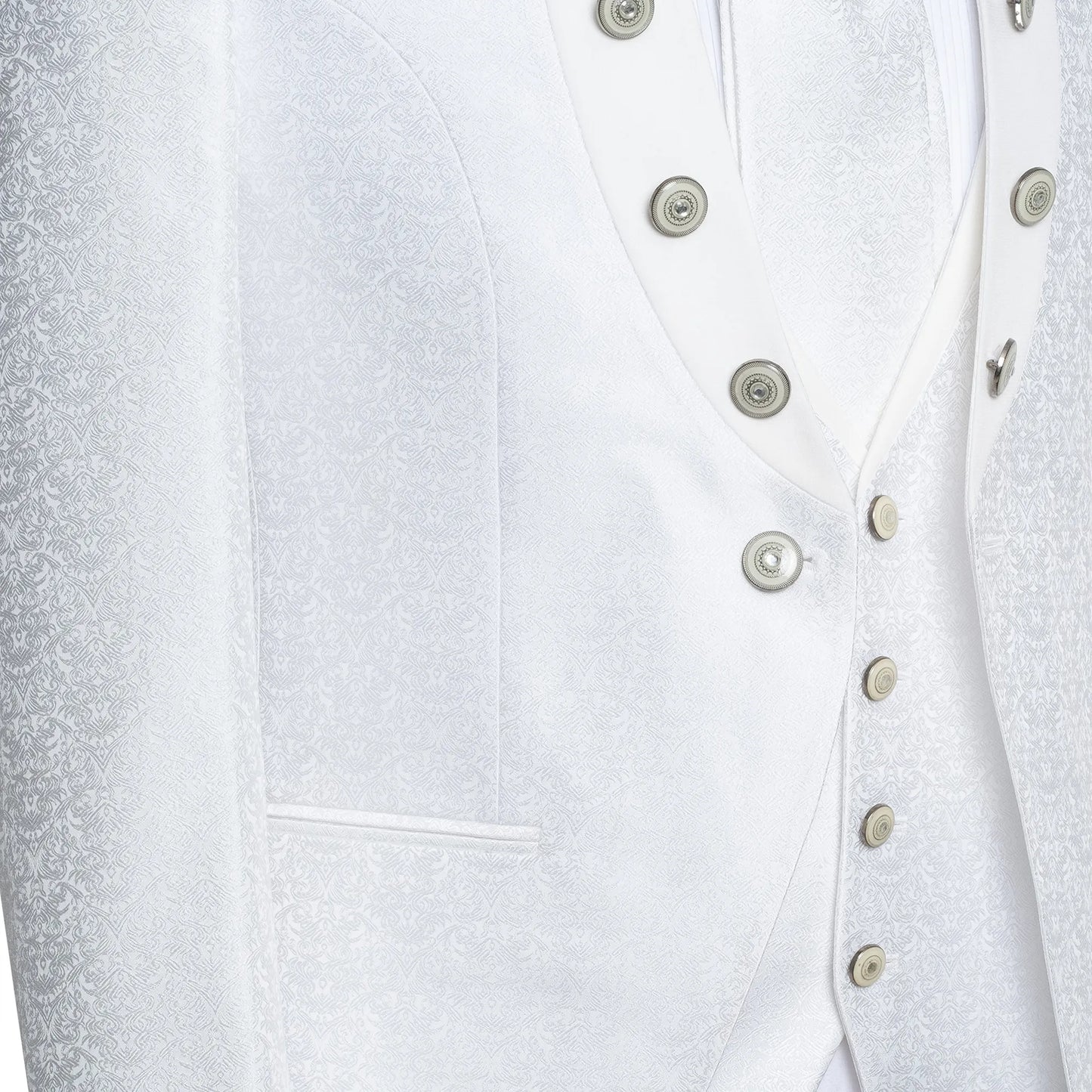 Alistair | White Baroque  3-Piece Slim-Fit Western Tuxedo