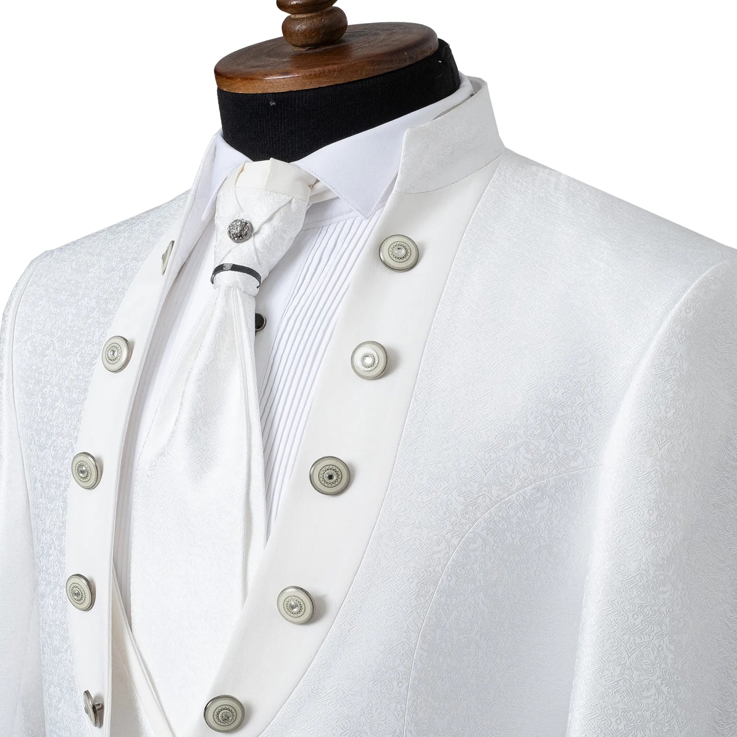 Alistair | White Baroque  3-Piece Slim-Fit Western Tuxedo