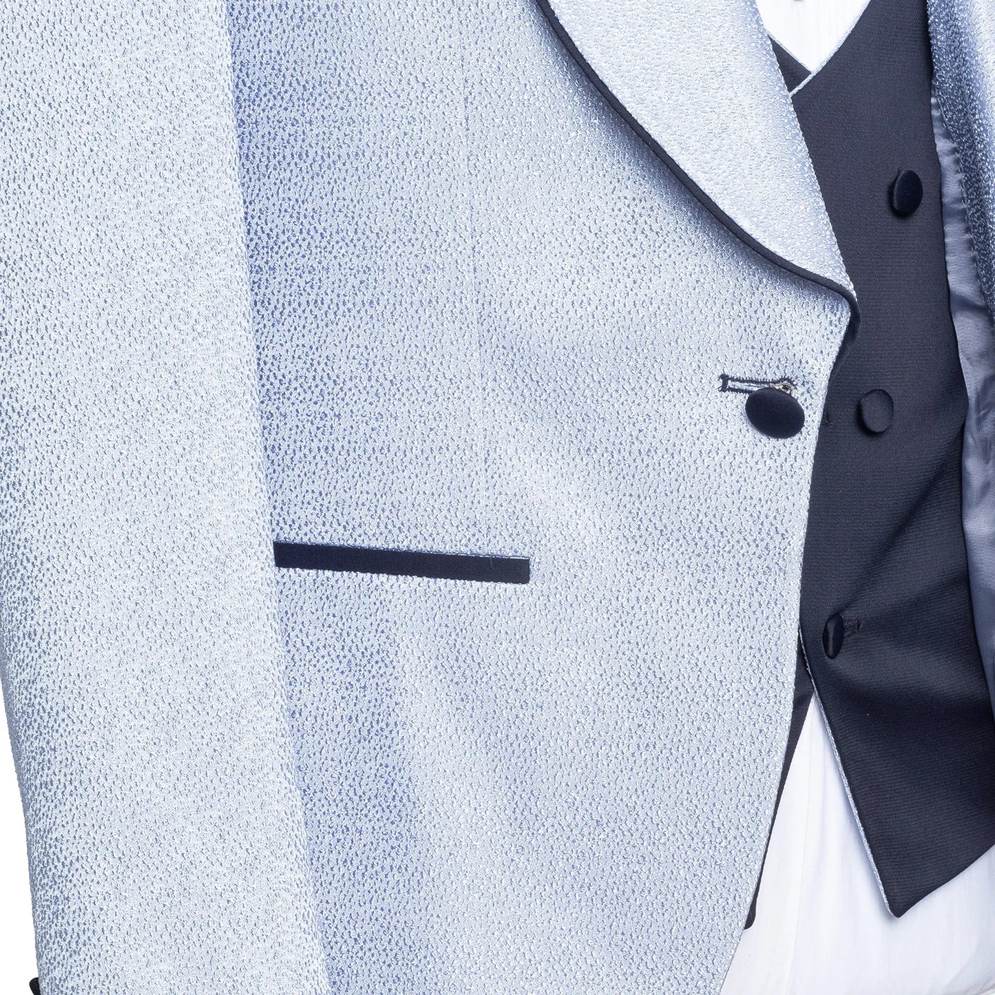 Light Blue Pebbled 3-Piece Slim-Fit Tuxedo