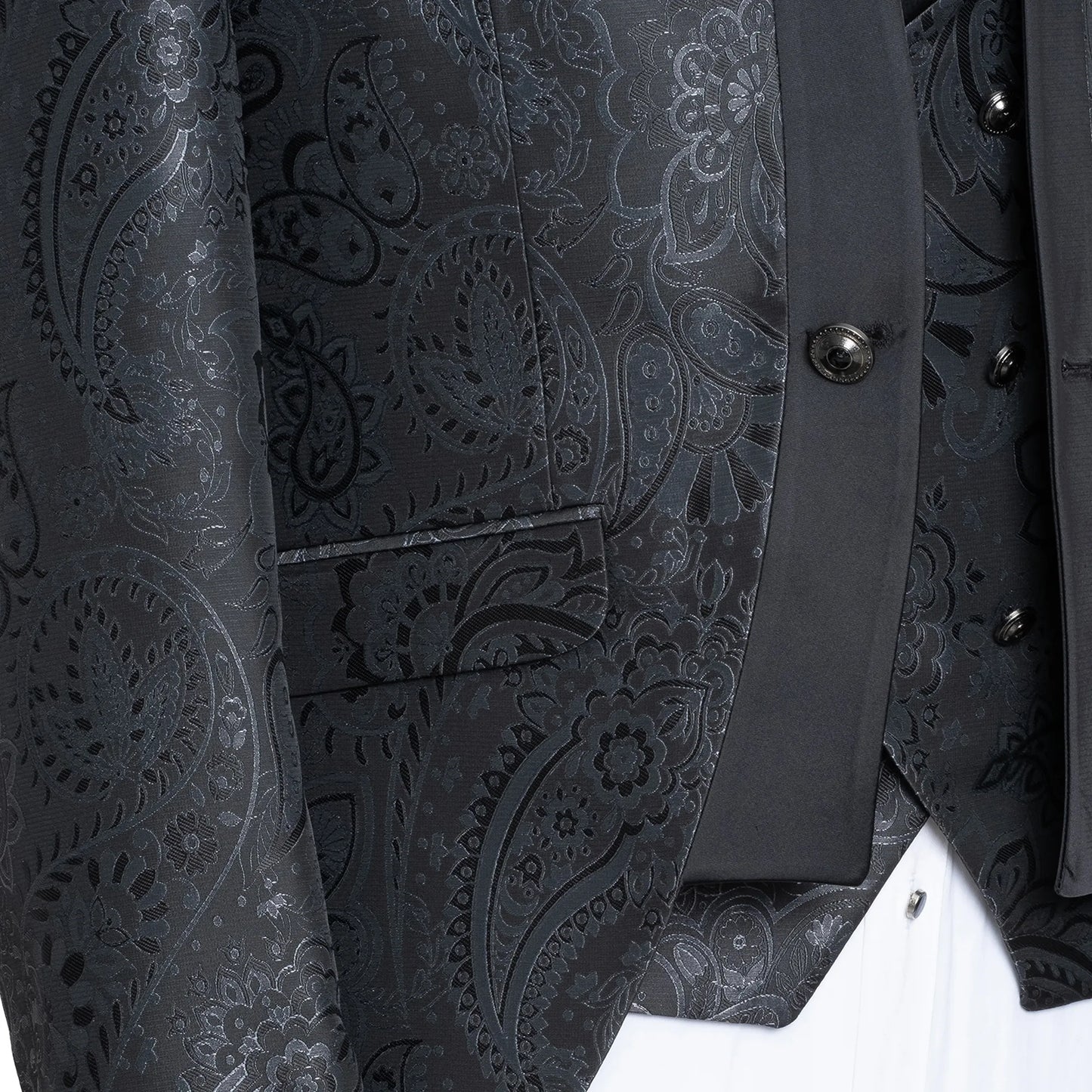 Alistair | Black Paisley 3-Piece Slim-Fit Western Tuxedo