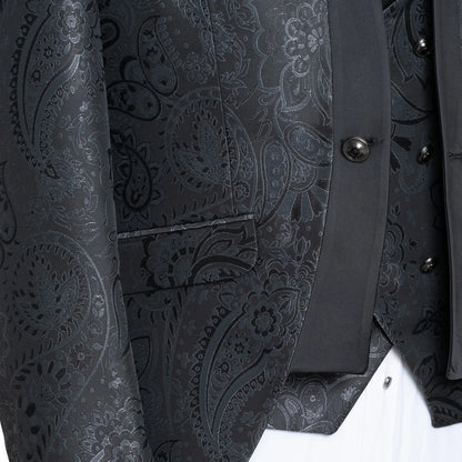 Alistair | Black Paisley 3-Piece Slim-Fit Western Tuxedo
