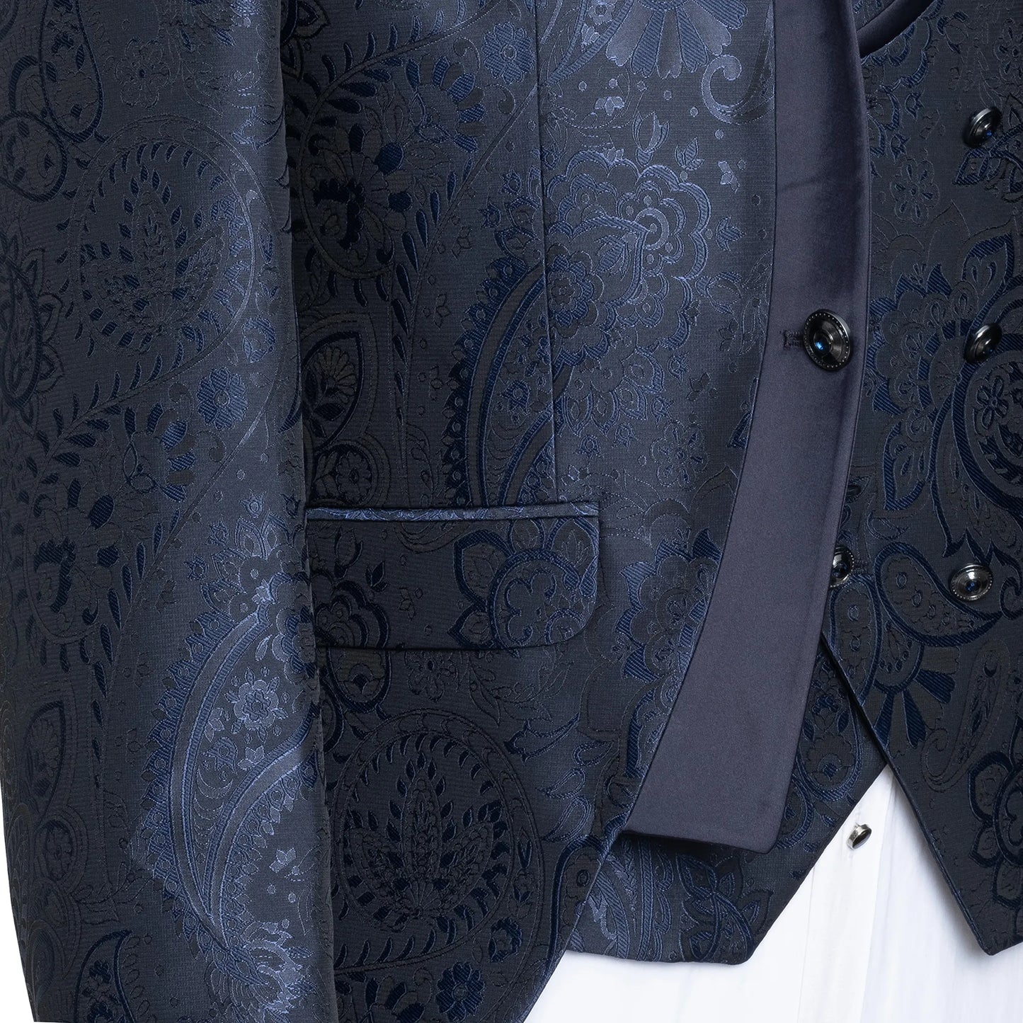 Alistair | Navy Paisley 3-Piece Slim-Fit Western Tuxedo