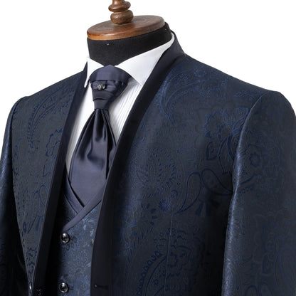Alistair | Navy Paisley 3-Piece Slim-Fit Western Tuxedo