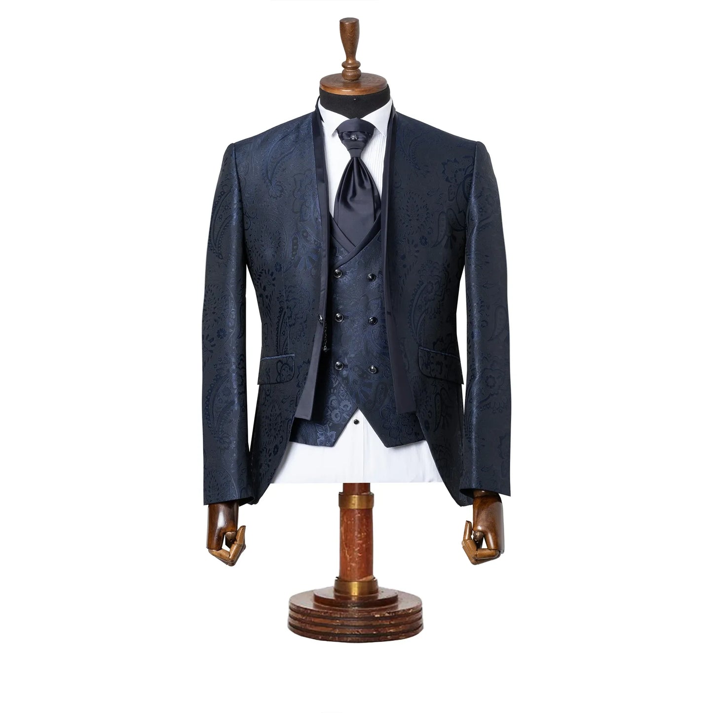 Alistair | Navy Paisley 3-Piece Slim-Fit Western Tuxedo
