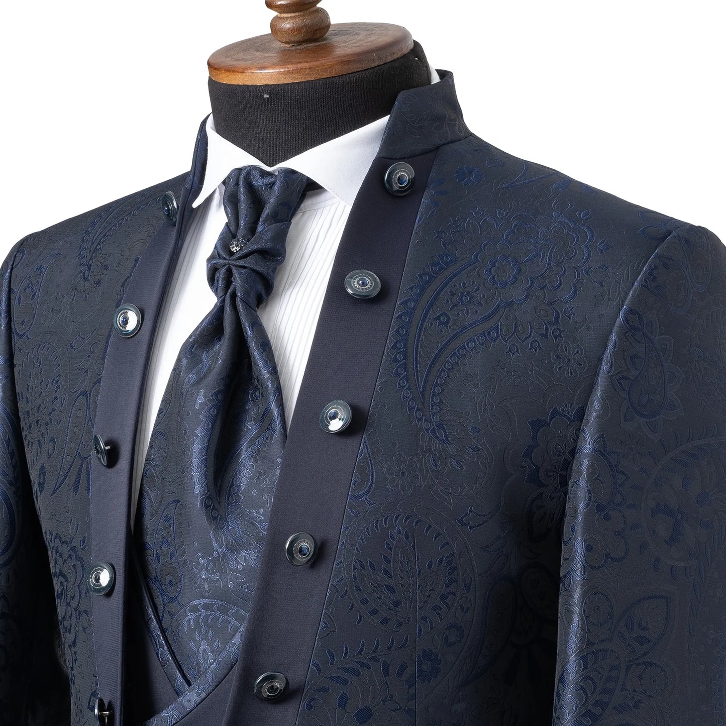 Alistair | Navy Paisley 3-Piece Slim-Fit Western Tuxedo